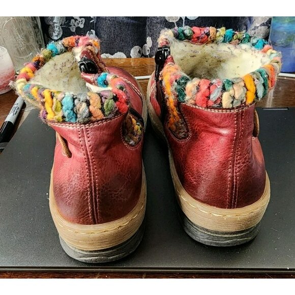 Rieker Felicitas Ankle Boot Red Leather Slip On Bootie Women's Size 39 - US 8 - Picture 4 of 8